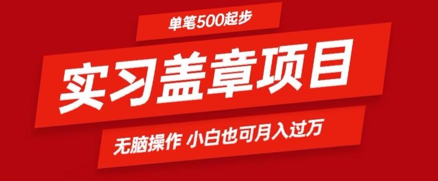 实习代盖章项目一单500起普通人可落地项目小白也可轻易上手-E网资源