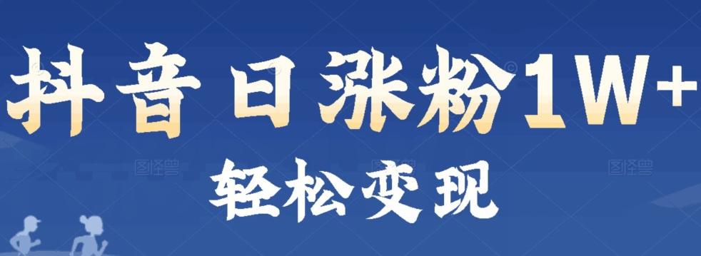 首发抖音新赛道日涨粉1W+轻松变现-E网资源