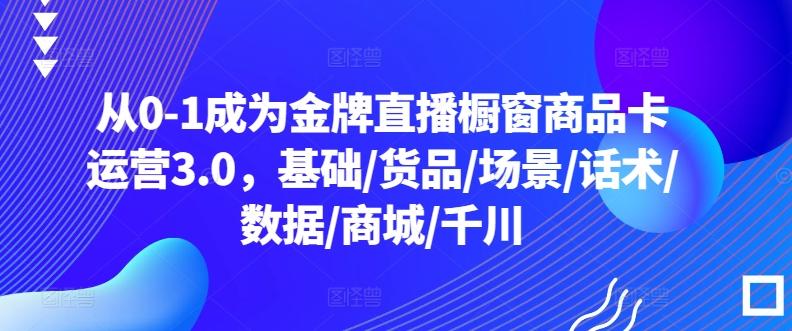 从0-1成为金牌直播橱窗商品卡运营3.0，基础/货品/场景/话术/数据/商城/千川-E网资源