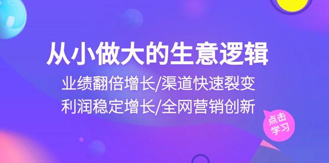 从小做大生意逻辑：业绩翻倍增长/渠道快速裂变/利润稳定增长/全网营销创新-E网资源