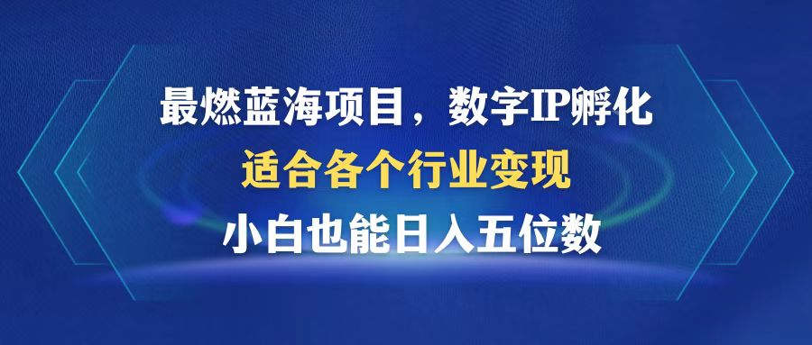 最燃蓝海项目  数字IP孵化  适合各个行业变现  小白也能日入5位数-E网资源