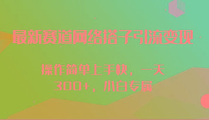最新赛道网络搭子引流变现!!操作简单上手快，一天300+，小白专属-E网资源