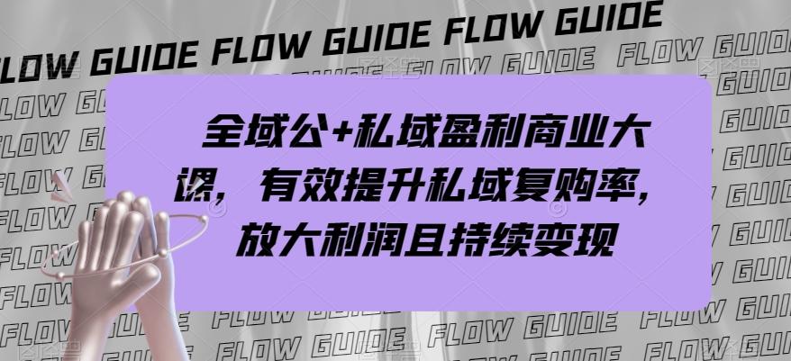 全域公+私域盈利商业大课，有效提升私域复购率，放大利润且持续变现-E网资源