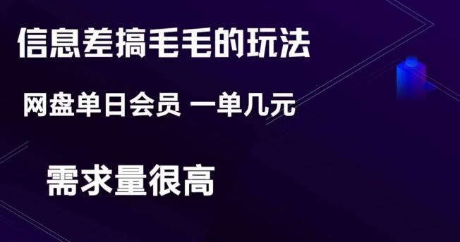 信息差搞钱玩法-网盘会员单日变现300+-E网资源