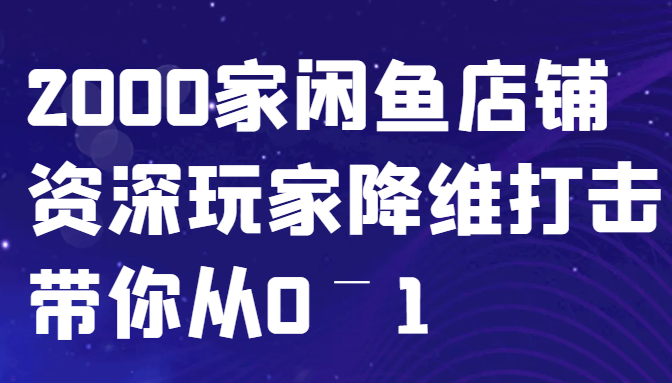 闲鱼已经饱和？纯扯淡！2000家闲鱼店铺资深玩家降维打击带你从0–1-E网资源