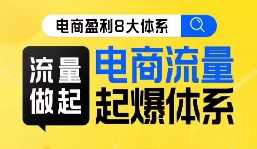 8大体系流量篇·流量做起，电商流量起爆体系线上课-E网资源