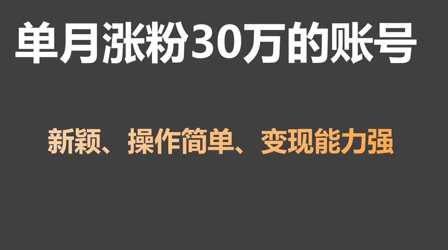 单月涨粉30万，带货收入20W，5分钟就能制作一个视频！-E网资源