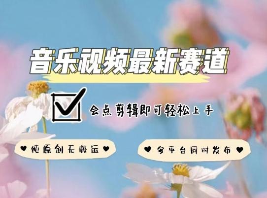音乐视频赛道最新玩法，纯原创不违规，可所有平台同时发布，会点剪辑即可轻松拿捏【揭秘】-E网资源