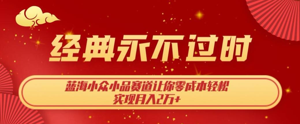 经典永不过时，蓝海小众小品赛道，让你零成本轻松实现月入2万+-E网资源