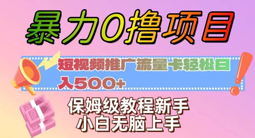 暴力0撸项目：短视频推广流量卡轻松日入500+，保姆级教程新手小白无脑上手【揭秘】-E网资源