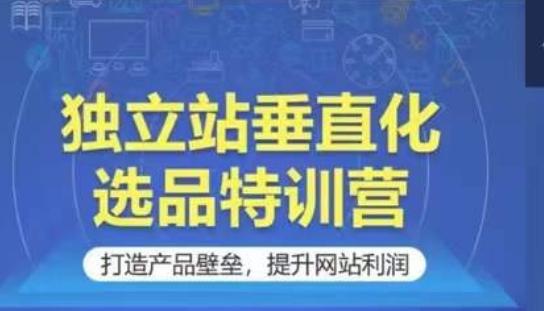 独立站垂直化选品特训营，打造产品壁垒，提升网站利润-E网资源