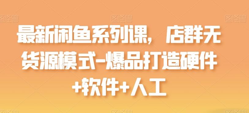 最新闲鱼系列课，店群无货源模式-爆品打造硬件+软件+人工-E网资源