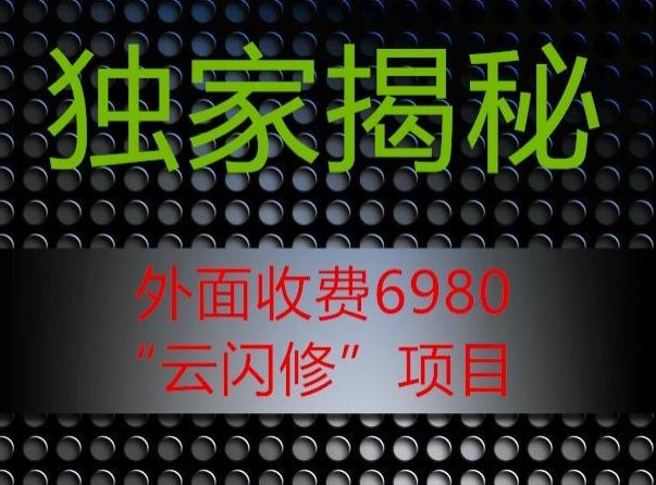 外面收费2980的”云闪修”项目大揭秘-E网资源