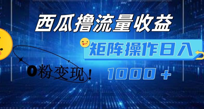 西瓜视频撸流量，简单上手，0粉变现矩阵操作，日入1000+【揭秘】-E网资源