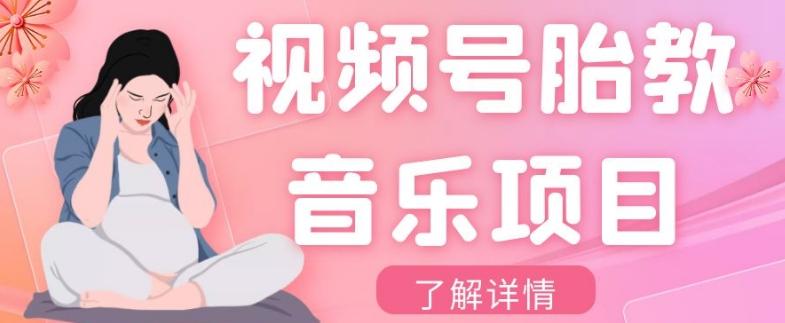 视频号胎教音乐项目，操作简单，0成本利润自己定，单日300+-E网资源