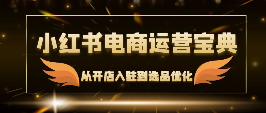 小红书电商运营宝典：从开店入驻到选品优化，一站式解决你的电商难题-E网资源