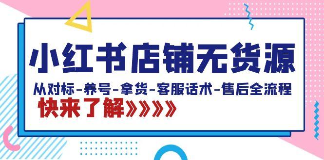 小红书店铺无货源：从对标-养号-拿货-客服话术-售后全流程(20节课)-E网资源