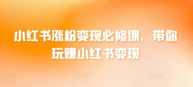 小红书涨粉变现必修课，带你玩赚小红书变现-E网资源