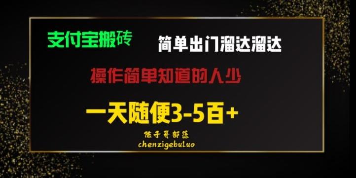 被人忽视的支付宝搬砖项目出门溜达溜达轻松日入500+小白随便操作-E网资源