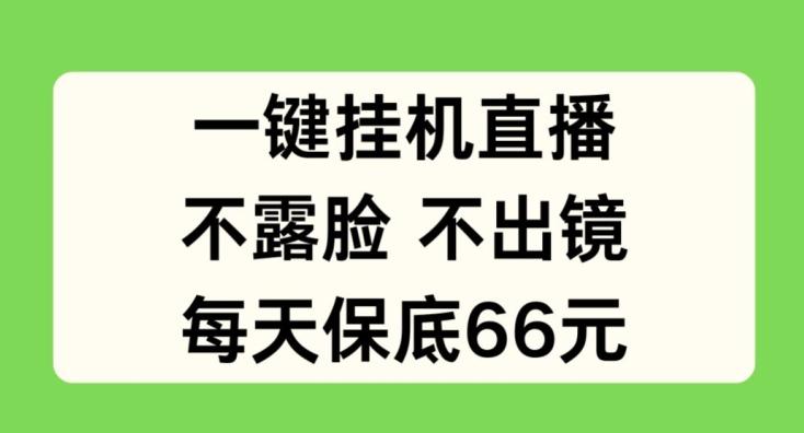一键挂JI直播，不露脸不出境，每天保底66元【揭秘】-E网资源