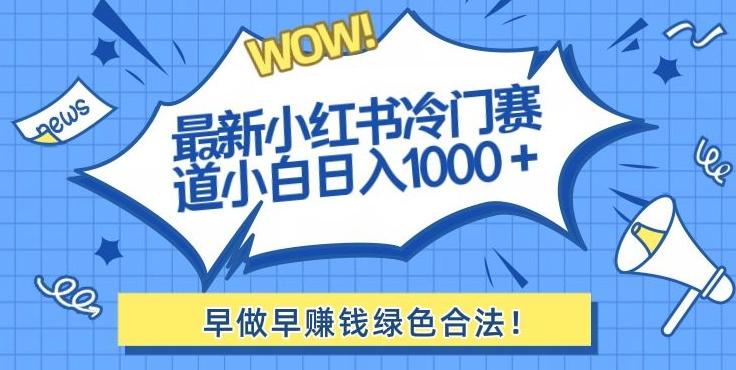 最新小红书冷门赛道日入1000+一部手机小白轻松-E网资源