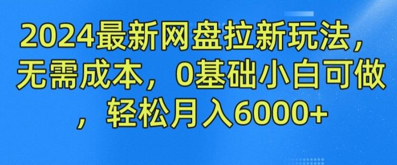 2024最新网盘拉新玩法，无需成本，0基础小白可做，轻松月入6000+【揭秘】-E网资源