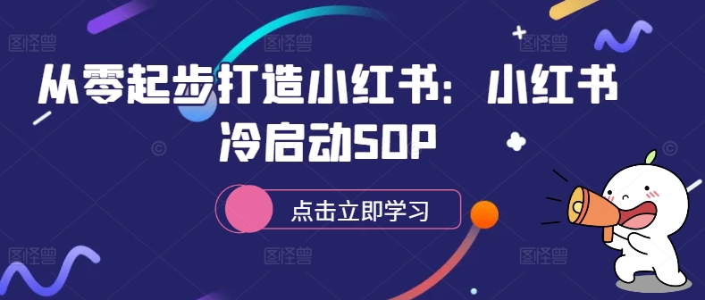 从零起步打造小红书：小红书冷启动SOP-E网资源