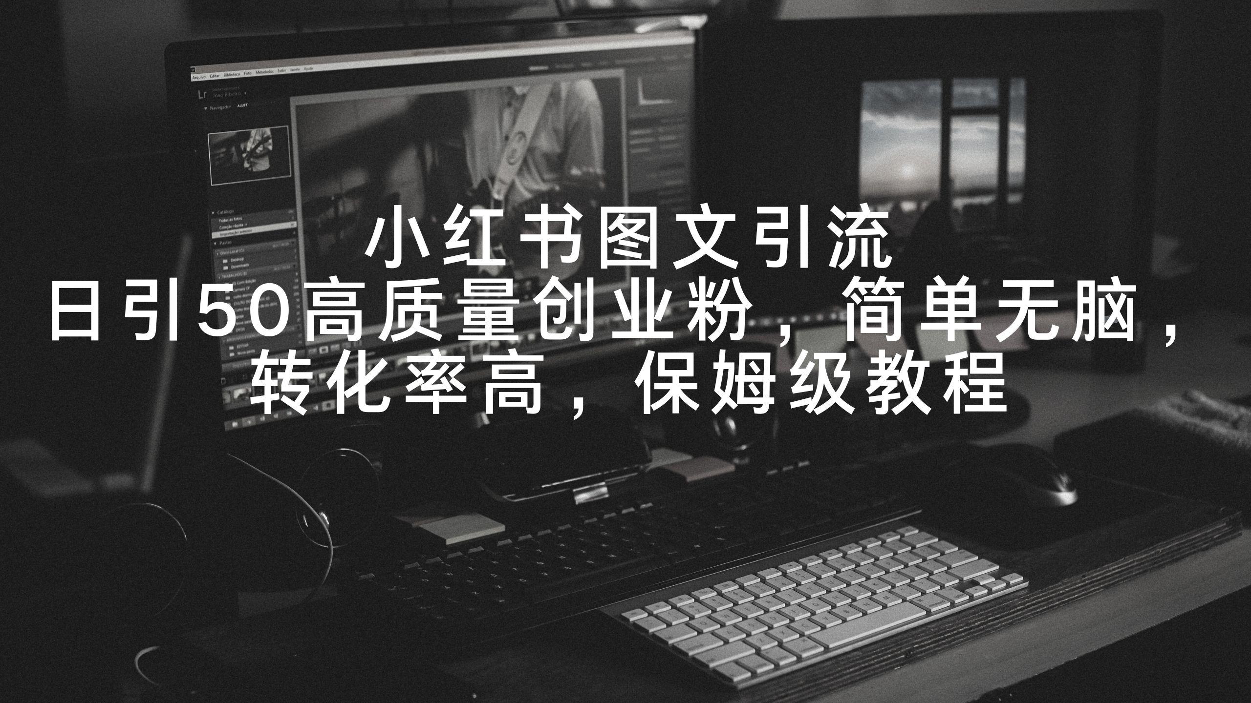 小红书图文引流，日引50高质量创业粉，简单无脑，转化率高，保姆级教程-E网资源