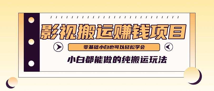 手把手教你操作影视搬运项目，小白都能做零基础也能赚钱-E网资源