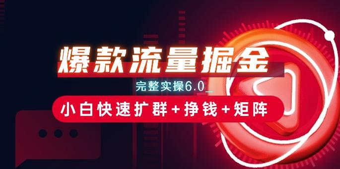 爆款流量掘金_完整实操6.0_小白快速扩群+挣钱+矩阵思路【揭秘】-E网资源