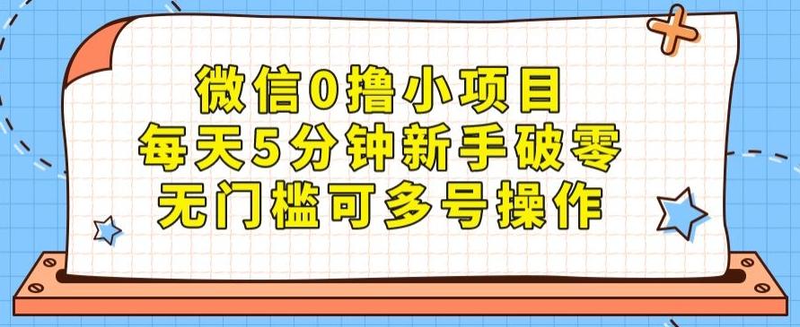 微信0撸小项目，每天5分钟新手破零，无门槛可多号操作-E网资源