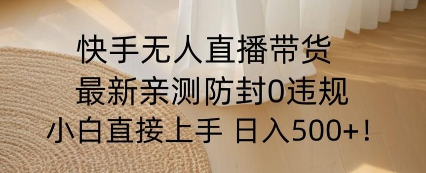 快手无人直播带货从0-1落地教学，最新防封0粉开播，小白可上手日入500+【揭秘】-E网资源