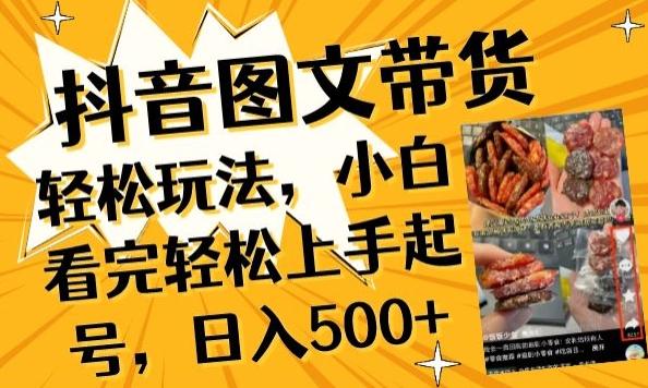 抖音图文带货已过时?那你不如仔细看看这个，小白看完轻松上手起号，日入500+不是梦【揭秘】-E网资源