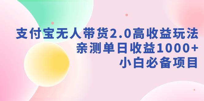 支付宝无人带货2.0高收益玩法，亲测单日收益1000+，小白必备项目-E网资源