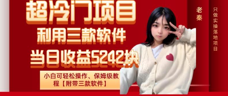 超冷门项目、利用三款软件、当日收益5242块、小白可轻松操作、保姆级教程【附带三款软件】-E网资源