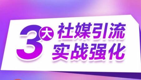 3大社媒引流实战强化，多渠道站外引流，高效精准获客，订单销售额翻倍增长-E网资源