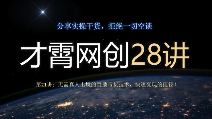 才霄网创28讲第21讲：无需真人出境的直播带货技术，快速变现的捷径！-E网资源