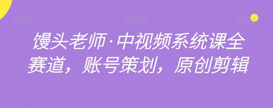 馒头老师·中视频系统课全赛道，账号策划，原创剪辑-E网资源