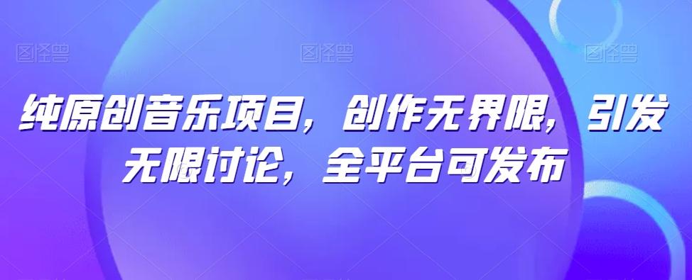 纯原创音乐项目，创作无界限，引发无限讨论，全平台可发布【揭秘】-E网资源
