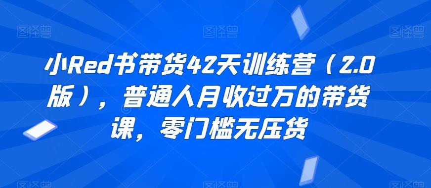 小Red书带货42天训练营(2.0版)，普通人月收过万的带货课，零门槛无压货-E网资源