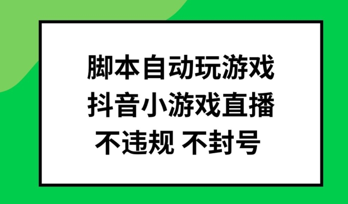 脚本自动玩游戏，抖音小游戏直播，不违规不封号可批量做【揭秘】-E网资源