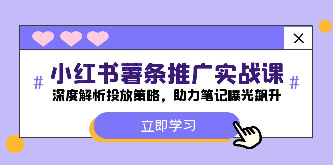 小红书-薯条推广实战课：深度解析投放策略，助力笔记曝光飙升-E网资源