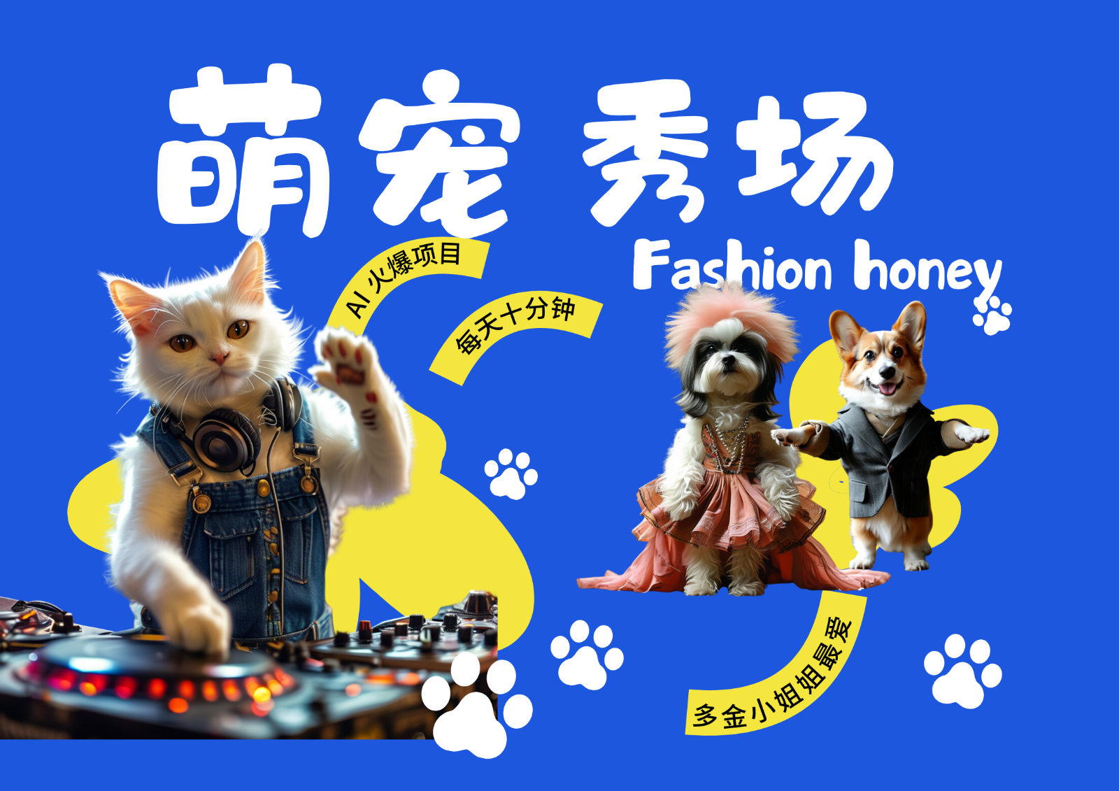 酷飒动物跳舞走秀 时尚喵FASHION汪 多金小姐姐最爱的 轻松月入破W-E网资源