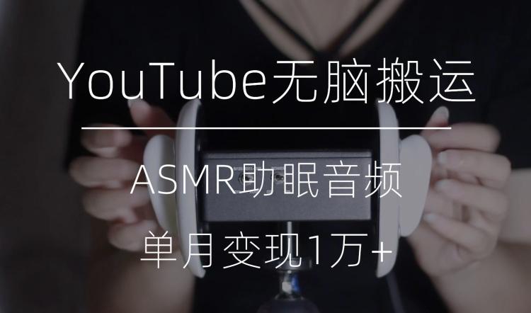 冷门玩法，YouTube无脑搬运ASMR视频，单月变现1万+【揭秘】-E网资源