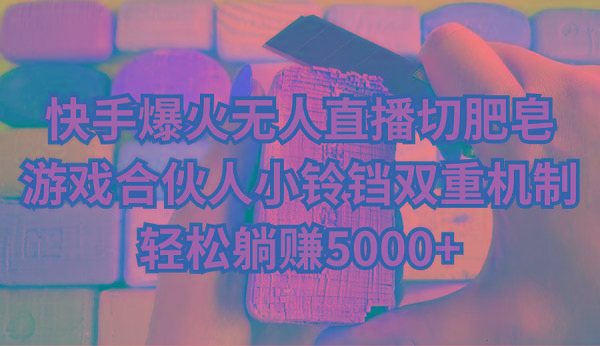 快手爆火无人直播切肥皂，游戏合伙人小铃铛双重机制，轻松躺赚5000+-E网资源