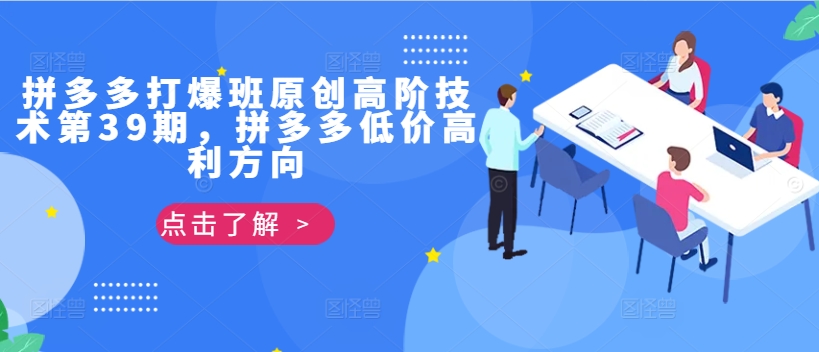 拼多多打爆班原创高阶技术第39期，拼多多低价高利方向-E网资源