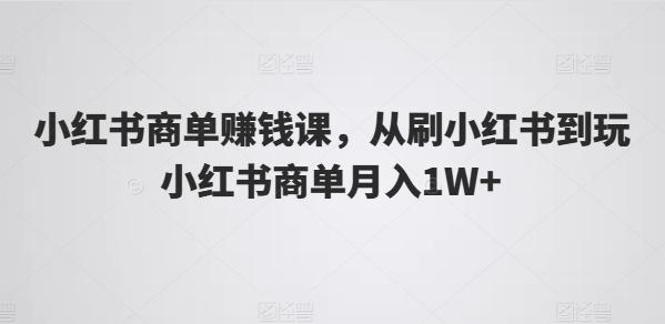 小红书商单赚钱课，从刷小红书到玩小红书商单月入1W+-E网资源