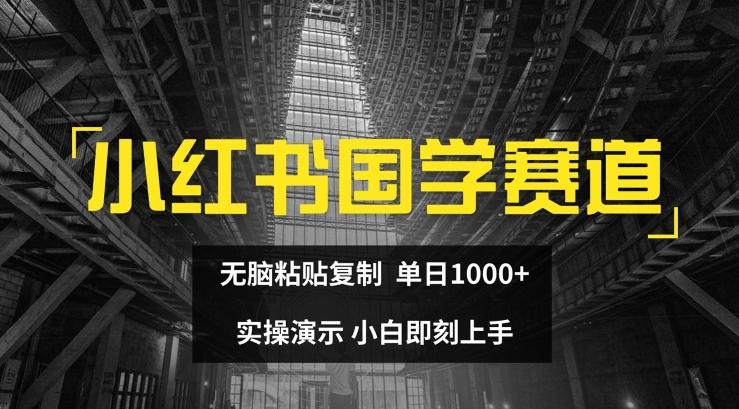 小红书国学赛道，无脑粘贴复制，单日1K，实操演示，小白即刻上手【揭秘】-E网资源