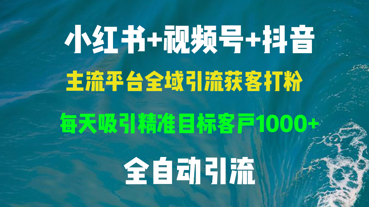 小红书，视频号，抖音主流平台全域引流获客打粉，每天吸引精准目标客户…-E网资源