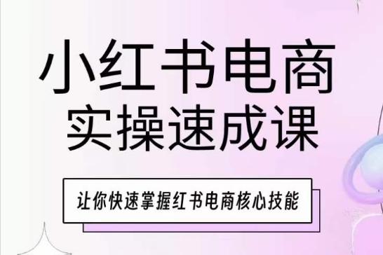 小红书电商实操速成课，让你快速掌握红书电商核心技能-E网资源
